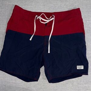 Modern Amusement Red and Navy Men's Swim Shorts